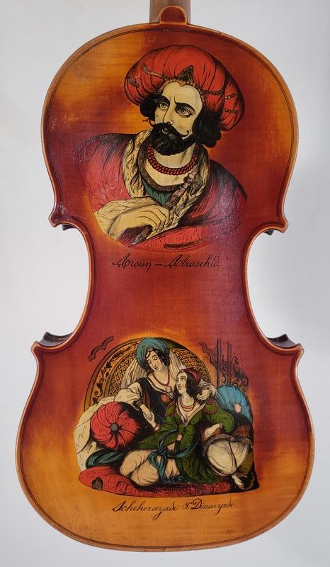 PAINTED VIOLIN  BY VICTOR CARNY IN MIRECOURT, More Informations...
