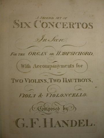 SIX CONCERTOS for ORGAN BY HANDEL , More Informations...