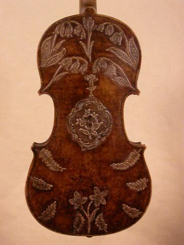 VIOLIN  WITH  FOLIAGE  DECORATION, More Informations...