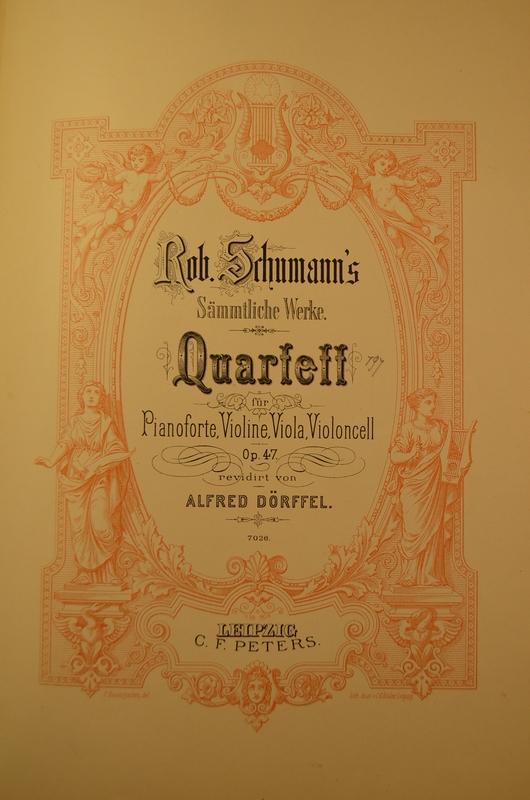 QUATUOR  POUR PIANO OP 47 DE SCHUMANN, Plus d'infos...